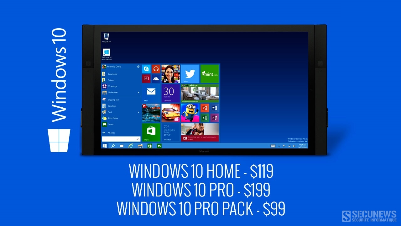 Windows 10 deviendra payant le 29 juillet 2016