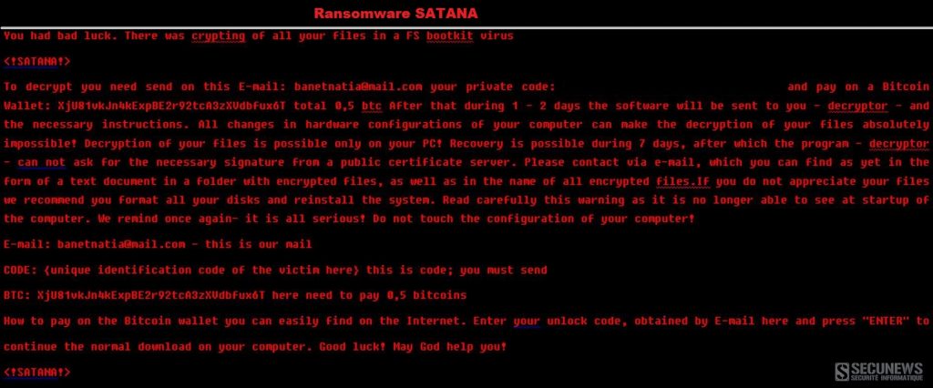 satana ransomware