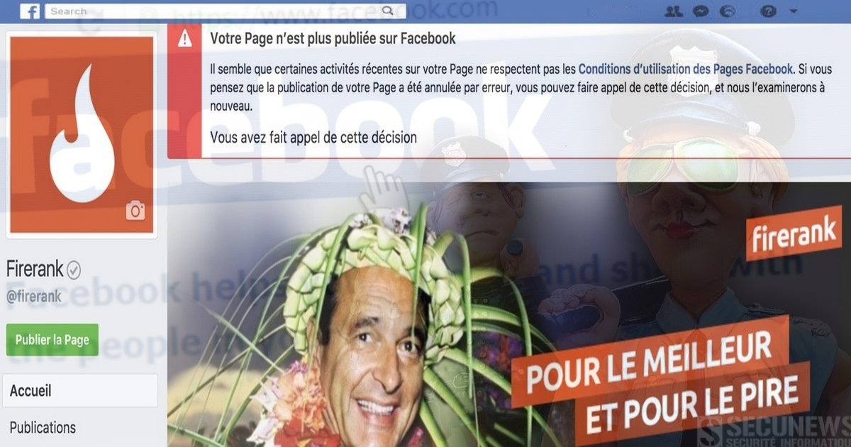 Facebook ferme la page de Firerank