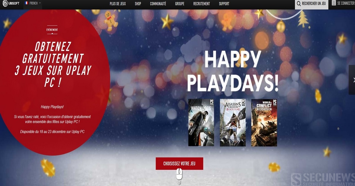 (Bon plan) Ubisoft offre GRATUITEMENT 3 jeux sur Uplay PC